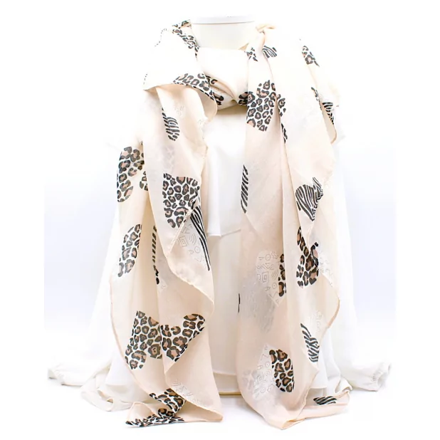 Écharpe Femme Motif Cœur Animal
