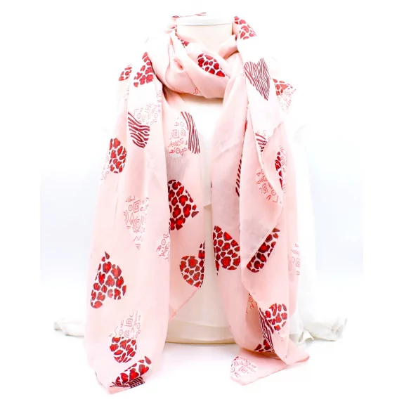 Écharpe Femme Motif Cœur Animal