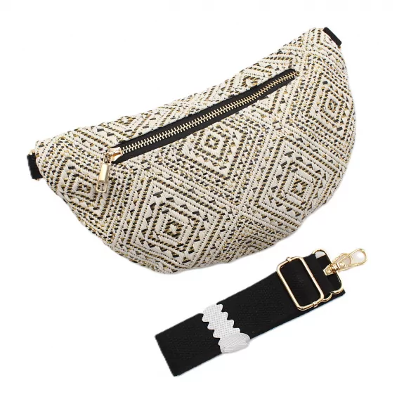 Sac Banane Tissé Motif Géométrique