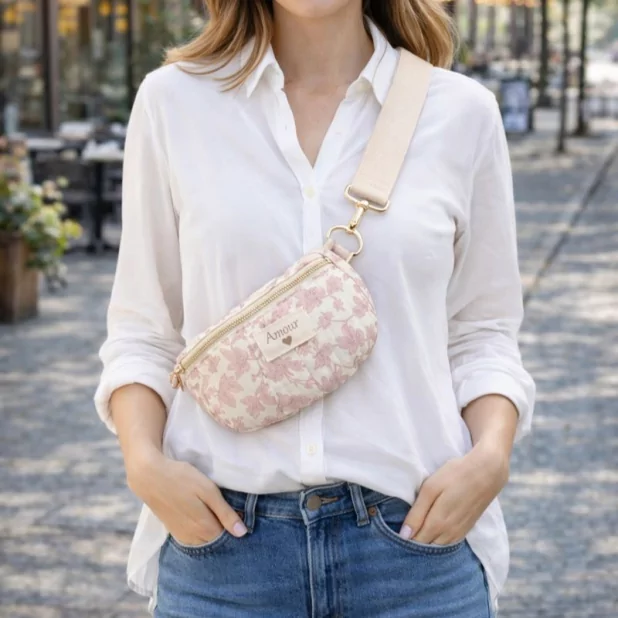 Sac Banane Femme Fleurie “Amour”