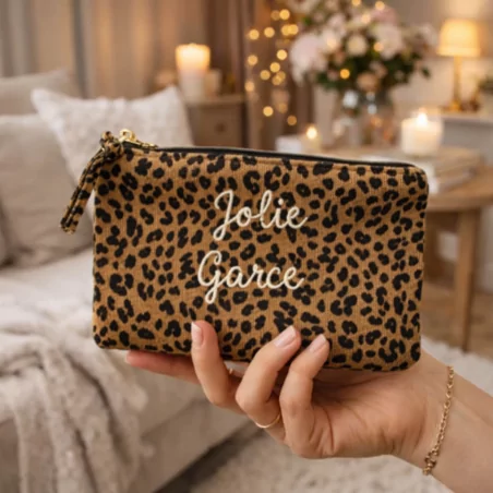 Pochette léopard message - Jolie Garce