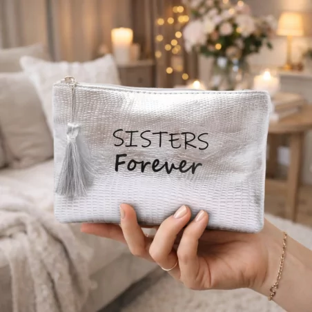 Petite pochette à message sisters forever