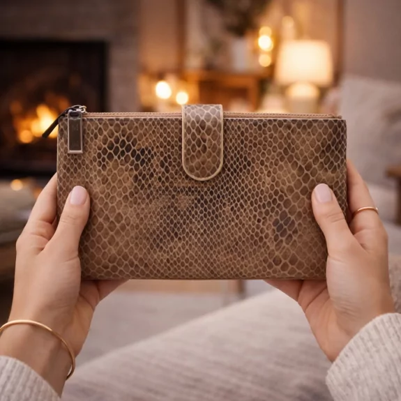 Grand porte monnaie aspect serpent