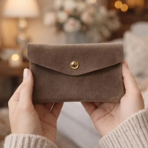 Grand porte monnaie cuir retourné