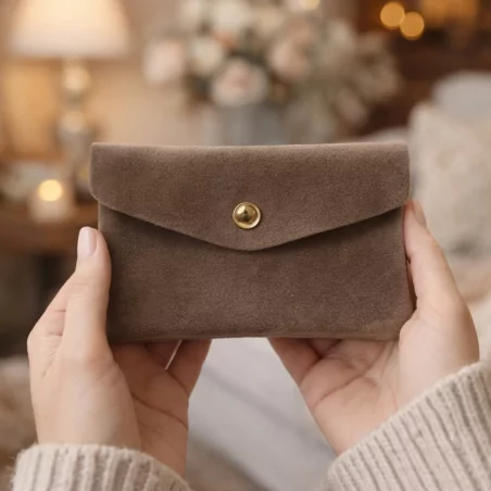 Grand porte monnaie cuir retourné