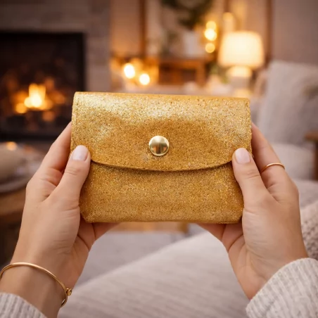 Petit porte-monnaie en cuir irisé