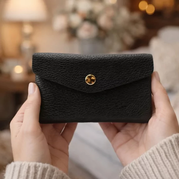 Grand porte-monnaie cuir grainé