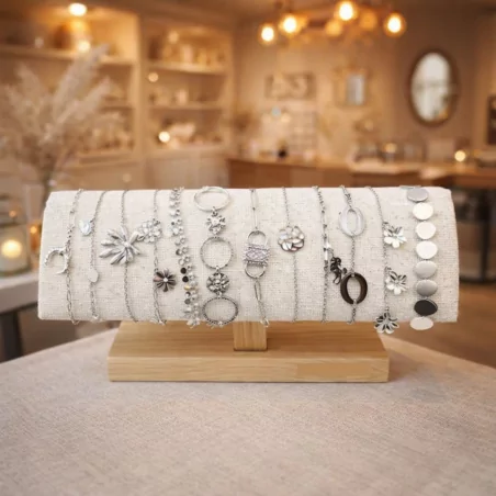 Pack de 12 bracelets acier - argenté