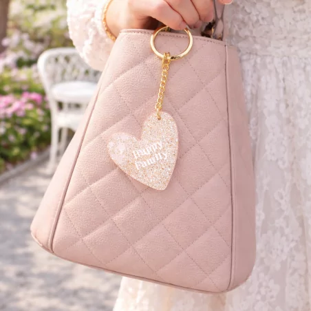 Porte clefs cœur à message - happy family