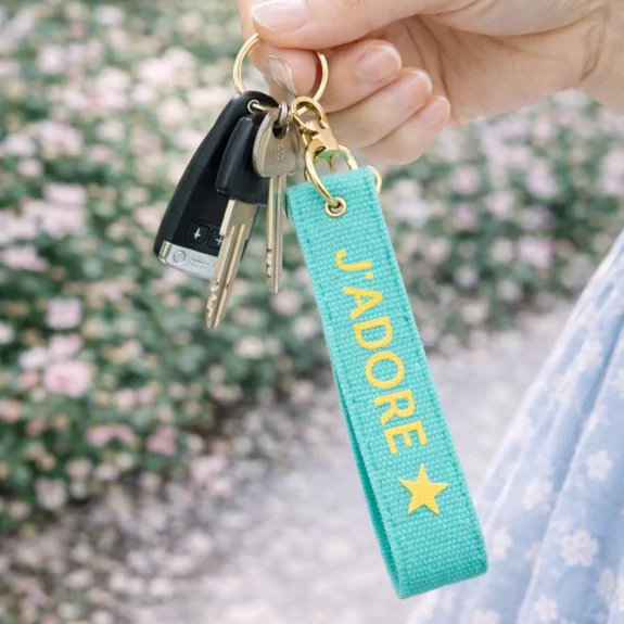 Porte clef message j'adore