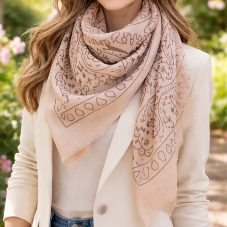 Écharpe carrée femme à motifs