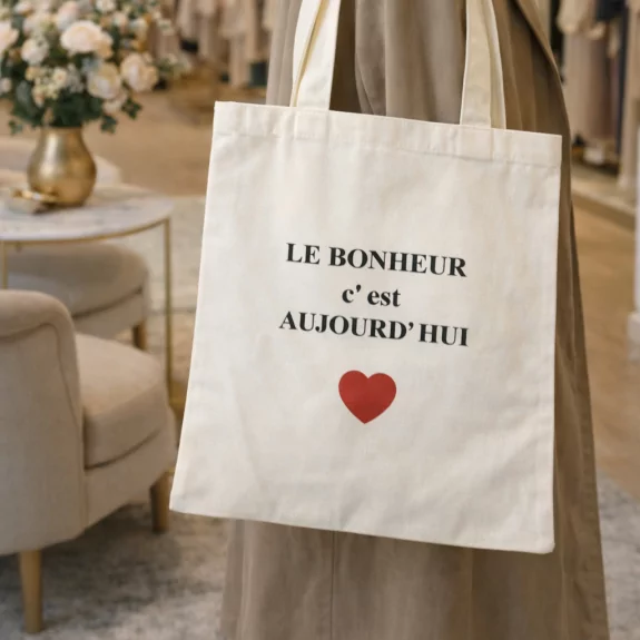 Pack de 8 cabas à messages – Tote bags tendance