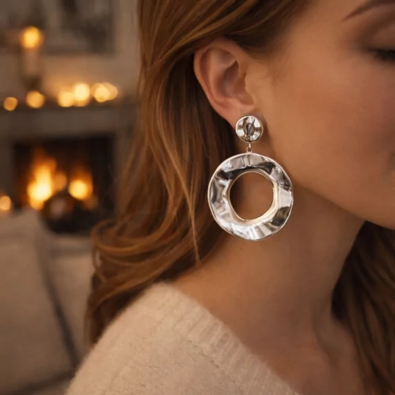 Boucle d'oreille acier - cercle