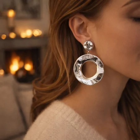 Boucle d'oreille acier - cercle