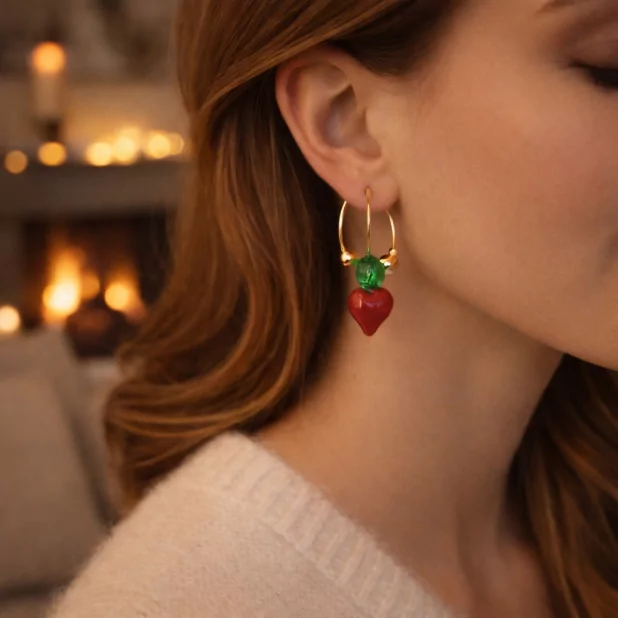 Créole acier coeur rouge