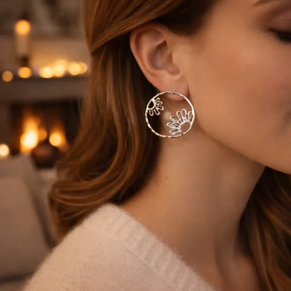 Boucles d'oreilles cabochon artistique