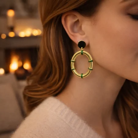 Boucles d'oreilles acier avec anneaux