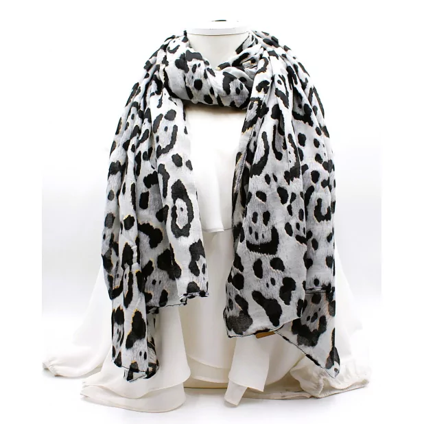 Écharpe léopard avec lurex doré