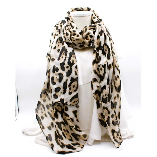 Écharpe léopard avec lurex doré