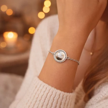 Bracelet acier - rond amour