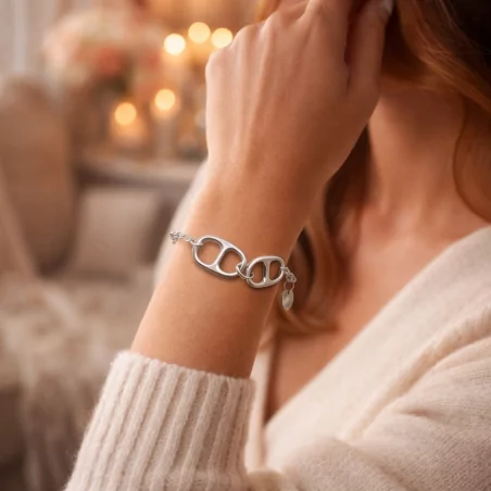 Bracelet acier motif inspiration fin