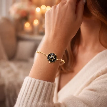 Bracelet fin pampille colorée