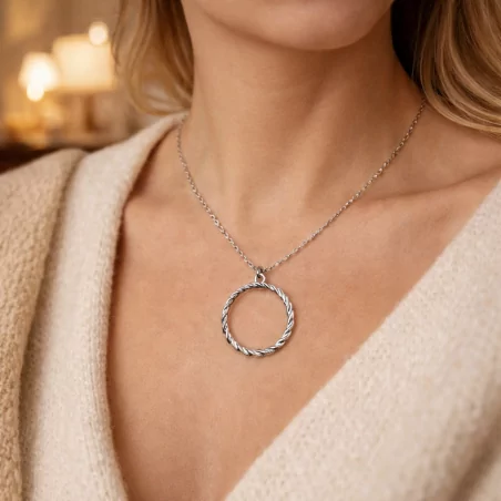 Collier acier - rond torsadé