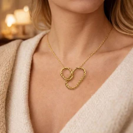 Collier acier - ovale torsadé