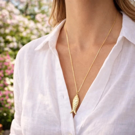 Sautoir pendentif poisson