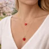Collier fin doré fraise et cœur