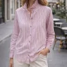 Chemise femme à rayures – Col officier