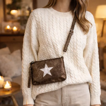 Sac pochette étoile strass