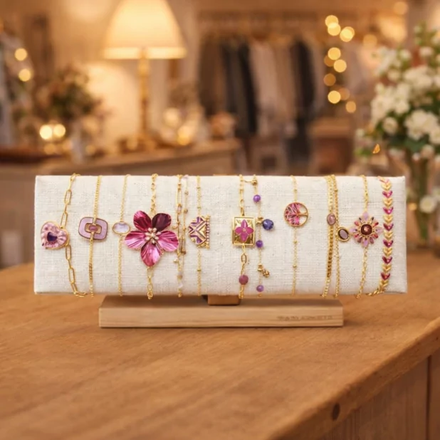 Pack de 12 bracelets acier - VIOLET