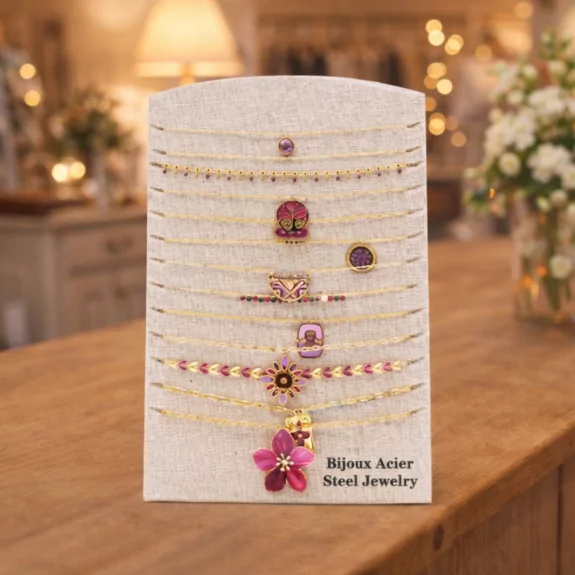 Pack 12 Colliers Acier Inoxydable - VIOLET