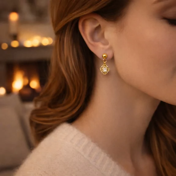 Boucle d'oreille acier - vintage