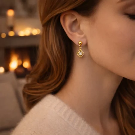 Boucle d'oreille acier - vintage