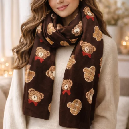 Echarpe motif nounours