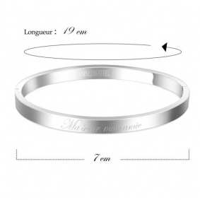 Bracelet acier argenté message ma soeur, mon amie