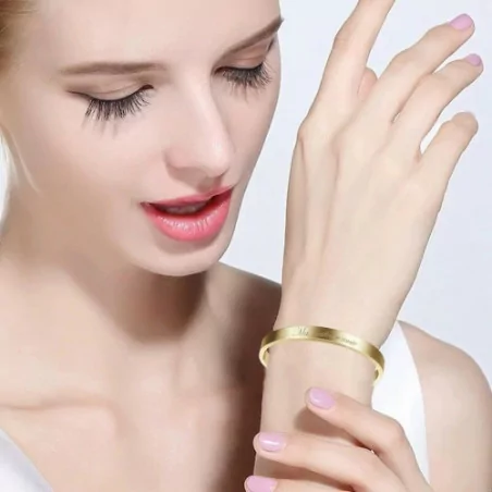Bracelet acier doré message ma meilleure amie