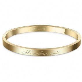 Bracelet acier doré message ma meilleure amie
