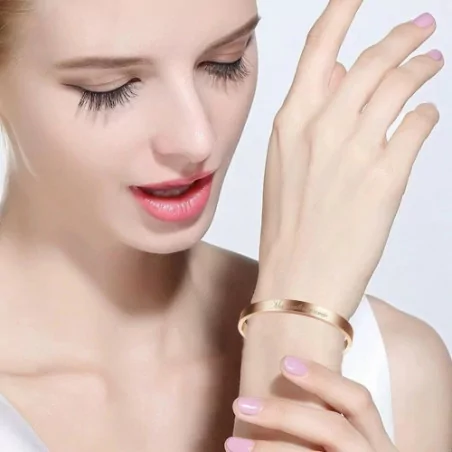 Bracelet acier rosé message ma meilleure amie