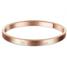 Bracelet acier rosé message ma meilleure amie