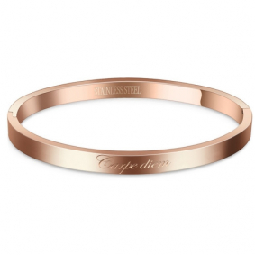 Bracelet acier rosé message carpe diem