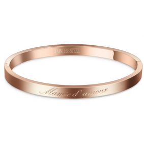 Bracelet acier rosé message mamie d'amour