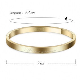 Bracelet acier doré message une mamie formidable