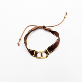 bracelet tissus maillon luxe - marron