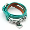 Bracelet triple tour cuir - turquoise