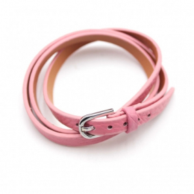 Bracelet multi tour en cuir - rose