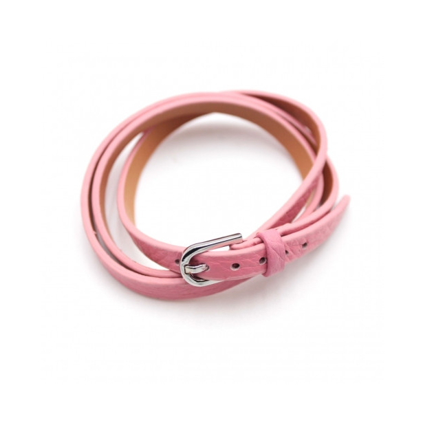 Bracelet multi tour en cuir - rose