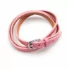 Bracelet multi tour en cuir - rose